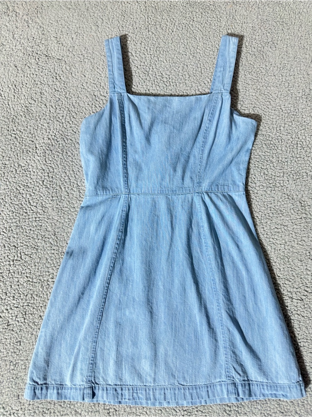 ASOS DESIGN Chambray Fit & Flare Mini Dress Zipper Back Women’s Size S